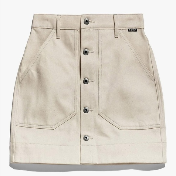NWT G-STAR RAW Workwear Button Mini Skirt // Ecru // Size 30 - Picture 11 of 12